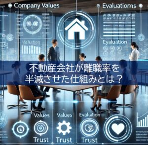 Read more about the article 理念は掲げるだけじゃ意味がない！理念経営 × 評価制度｜不動産会社が離職率を半減させた仕組みとは？【中長期経営計画実行支援/経営計画書/離職率低下/AIによる業務改善/リーダー育成/人材確保】