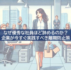 Read more about the article なぜ優秀な社員ほど辞めるのか？企業が今すぐ実践すべき離職防止策！【中長期経営計画実行支援/経営計画書/離職率低下/AIによる業務改善/リーダー育成/人材確保】