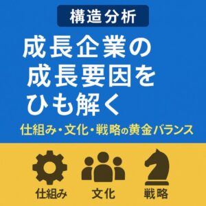 Read more about the article 【構造分析】成長企業の成長要因をひも解く【中長期経営計画実行支援/経営計画書/離職率低下/AIによる業務改善/リーダー育成/人材確保】