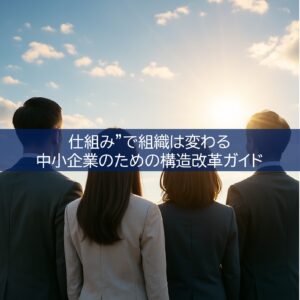 Read more about the article 中期経営計画Day7｜仕組みで変わる組織ー中小企業が“構造改革”で未来をつくる方法【中長期経営計画実行支援/経営計画書/離職率低下/AIによる業務改善/リーダー育成/人材確保】
